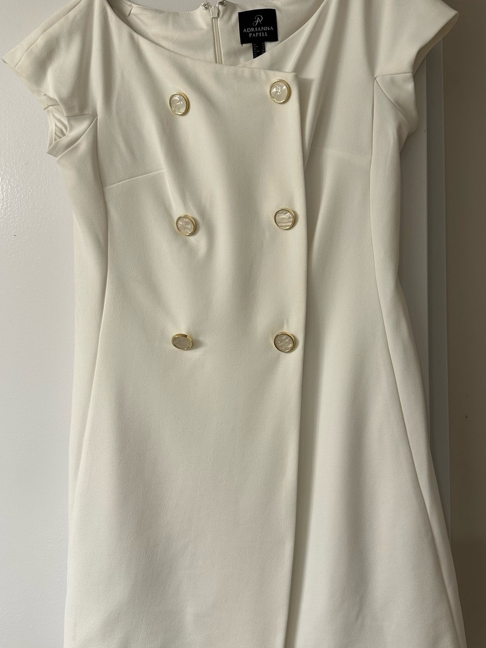 Adrianna Papell Ivory Double-Breasted Midi Dress